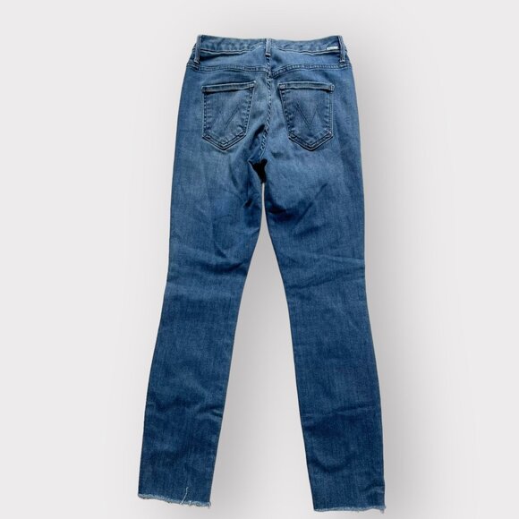 Mother Size 24 Blue Walking on Coals High Waisted Looker Ankle Fray Jeans - Picture 9 of 11